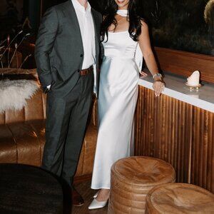 Park & Fifth Brodie Dress + Lola Bridal Scarf